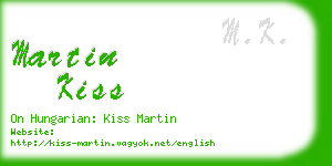 martin kiss business card